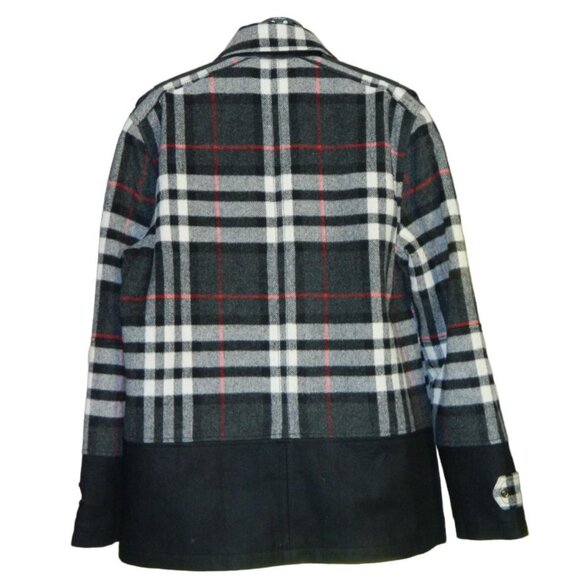 Plaid Peacoat Designer Hip Hop Sean John Size Large - Picture 8 of 14